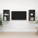 vidaXL Meubles TV muraux 2 Pièces Gris Aggloméré