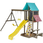 Aire de jeux en bois avec toboggan newport