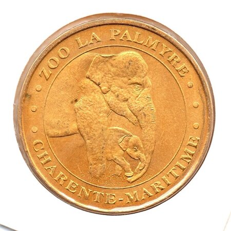 Mini médaille monnaie de paris 2009 - zoo de la palmyre (les éléphants)