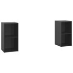 vidaXL Meubles TV 2 Pièces Noir brillant 72x35x36 5 cm Aggloméré