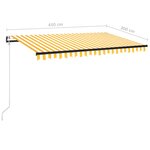 vidaXL Auvent rétractable automatique 450x300 cm Jaune et blanc