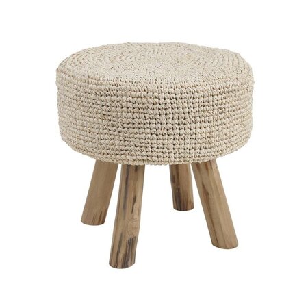 Tabouret cocooning jonc et bois