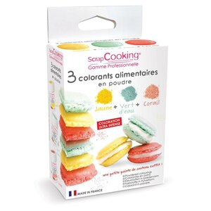 Colorants alimentaires (artificiel) Vert corail jaune - Scrapcooking