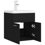 vidaXL Armoire d'évier avec lavabo intégré Noir Aggloméré