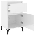 vidaXL Table de chevet blanc brillant 40x35x70 cm