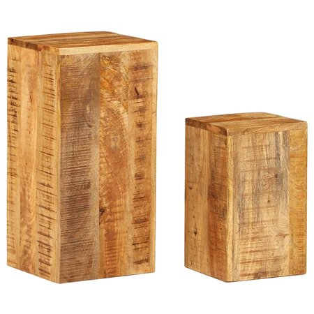 vidaXL Tables d'appoint 2 Pièces Bois de manguier solide