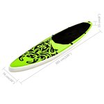 vidaXL Ensemble de planche SUP gonflable 305x76x15 cm Vert