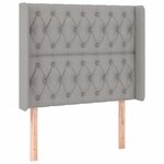 vidaXL Sommier tapissier matelas et LED Gris clair 100x200 cm Tissu