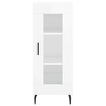 vidaXL Buffet haut Blanc brillant 34 5x34x180 cm Bois d'ingénierie