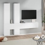 vidaXL Meuble TV mural Blanc Bois d'ingénierie