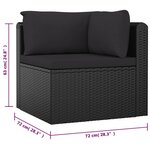 vidaXL Salon de jardin 10 Pièces avec coussins Résine tressée Noir