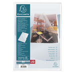Sachet De 10 Pochettes Coin Avec Encoches Polypropylène Lisse Rigide Haute Qualité 20/100e - A4 - X 10 - Exacompta