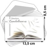 Lot 5 cartes remerciements condoléances +5 enveloppes blanches format 9x14cm