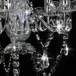 vidaXL Lustre avec perles de cristal Argenté Rond 5 x E14