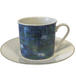 Coffret de tasses et sous-tasses en céramique claude monet