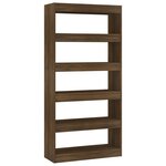 vidaXL Bibliothèque/Séparateur de pièce Chêne marron 80x30x166 cm