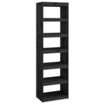 vidaXL Bibliothèque/Séparateur de pièce Noir 60x30x199 5 cm Pin solide