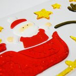 Stickers gel Noël pour fenêtres - Père Noël et son traîneau