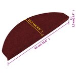 vidaXL Tapis d'escalier autocollants 15 Pièces 65x22 5x3 5 cm Rouge