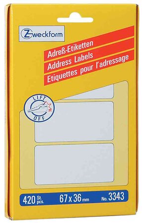 Étiquettes pr l'adressage, 67 x 38 mm, blanc avery zweckform