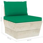 vidaXL Canapé palette à 3 places de jardin avec coussins Bois d'épicéa