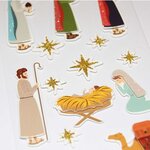 Stickers Crèche de Noël - Paillettes