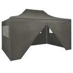 vidaXL Tente pliable avec 4 parois latérales 3 x 4 5 m Anthracite