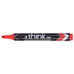 Marqueur permanent think pointe biseautée 1.5-5mm rouge séchage rapide peu odorant x 12 deli