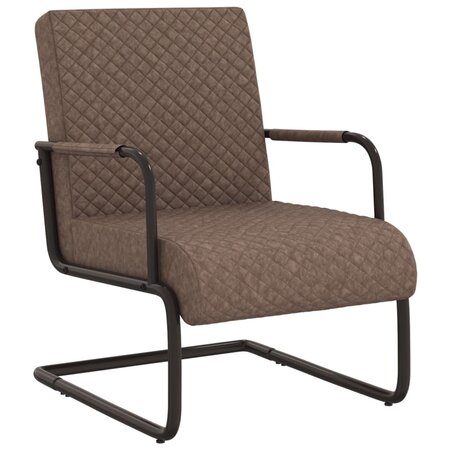 vidaXL Chaise cantilever Marron foncé Similicuir