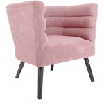 Fauteuil design en velours et bois explicit rose poudré