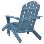 vidaXL Chaise de jardin Adirondack avec pouf Bois de sapin solide Bleu