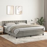 vidaXL Lit à sommier tapissier et matelas Gris clair 180x200cm Velours