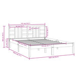 vidaXL Cadre de lit Marron miel Bois massif 135x190 cm Double