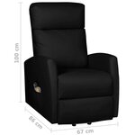 vidaXL Fauteuil de massage Noir Similicuir