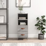 vidaXL Buffet Sonoma gris 34 5x34x90 cm Bois d'ingénierie
