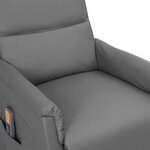 vidaXL Fauteuil de massage Gris Similicuir