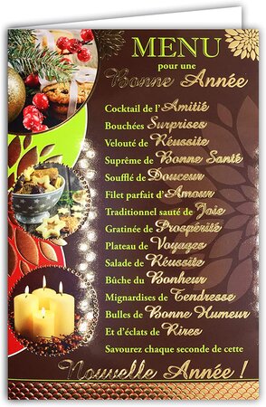 Carte bonne année doré présentez vos meilleurs vœux souhaits avec enveloppe