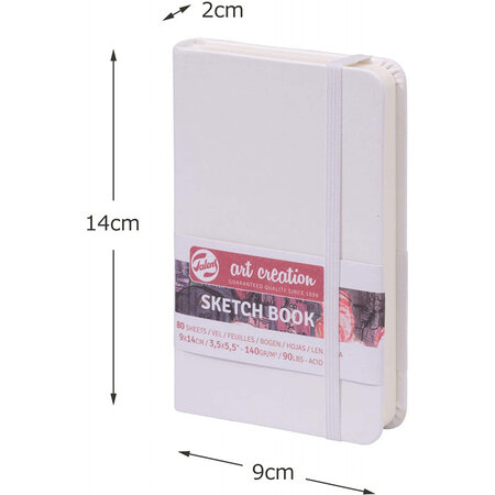 Carnet croquis 9x14 cm - 80 feuilles - 140g - blanc - royal talens