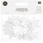 20 étoiles en bois blanc - petit 30 mm
