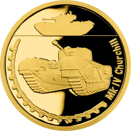Pièce de monnaie en Or 5 Dollars g 3.11 (1/10 oz) Millésime 2023 Armored Vehicles MK IV CHURCHILL