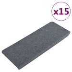 vidaXL Tapis d'escalier autocollants 15 Pièces 65x24 5x3 5 cm Gris