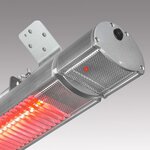 Eurom chauffage pour patio "golden 1800 comfort rc" 1800 w argenté