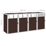 vidaXL Abri de poubelle quadruple Marron 286x81x121 cm Acier