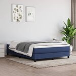 vidaXL Lit à sommier tapissier avec matelas Bleu 160x200 cm Tissu