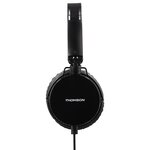 Casque hed2207bk  supra-aural  microphone  pliable  câble plat  noir thomson