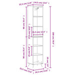 vidaXL Buffet haut Sonoma gris 34 5x32 5x180 cm Bois d'ingénierie