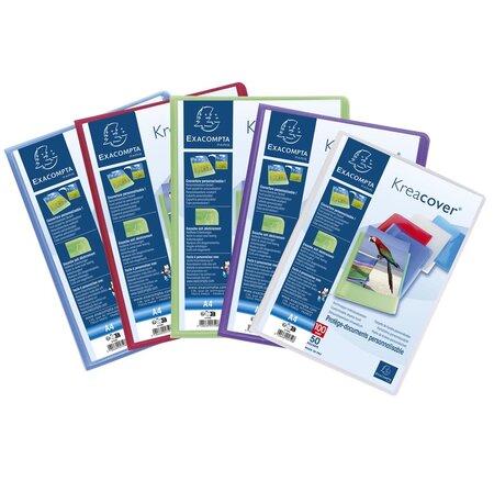 Protège-documents En Polypropylène Semi Rigide Kreacover® Chromaline 100 Vues - A4 - Couleurs Assorties - X 8 - Exacompta