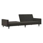 vidaXL Canapé-lit à 2 places Gris foncé Velours