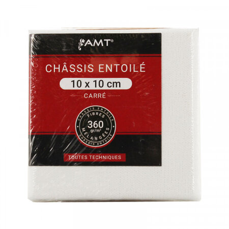 Châssis entoilé 10 x 10 cm amt fibres mélangées toutes techniques