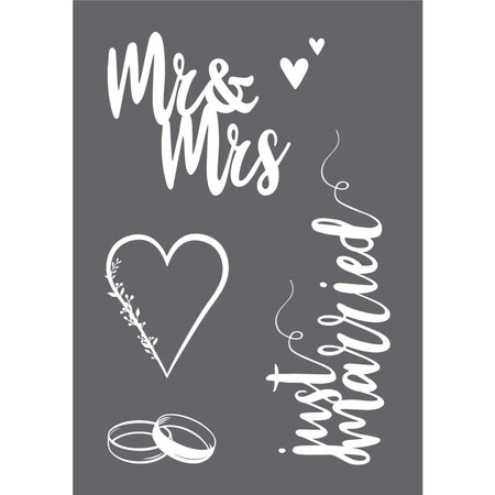 Pochoir de sérigraphie Mariage A4  1 pochoir+1 spatule